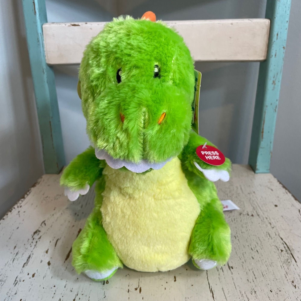 Cuddle Barn Dino Brites Waddlin Terry Animated Musical Green Dinosaur Plush NWT